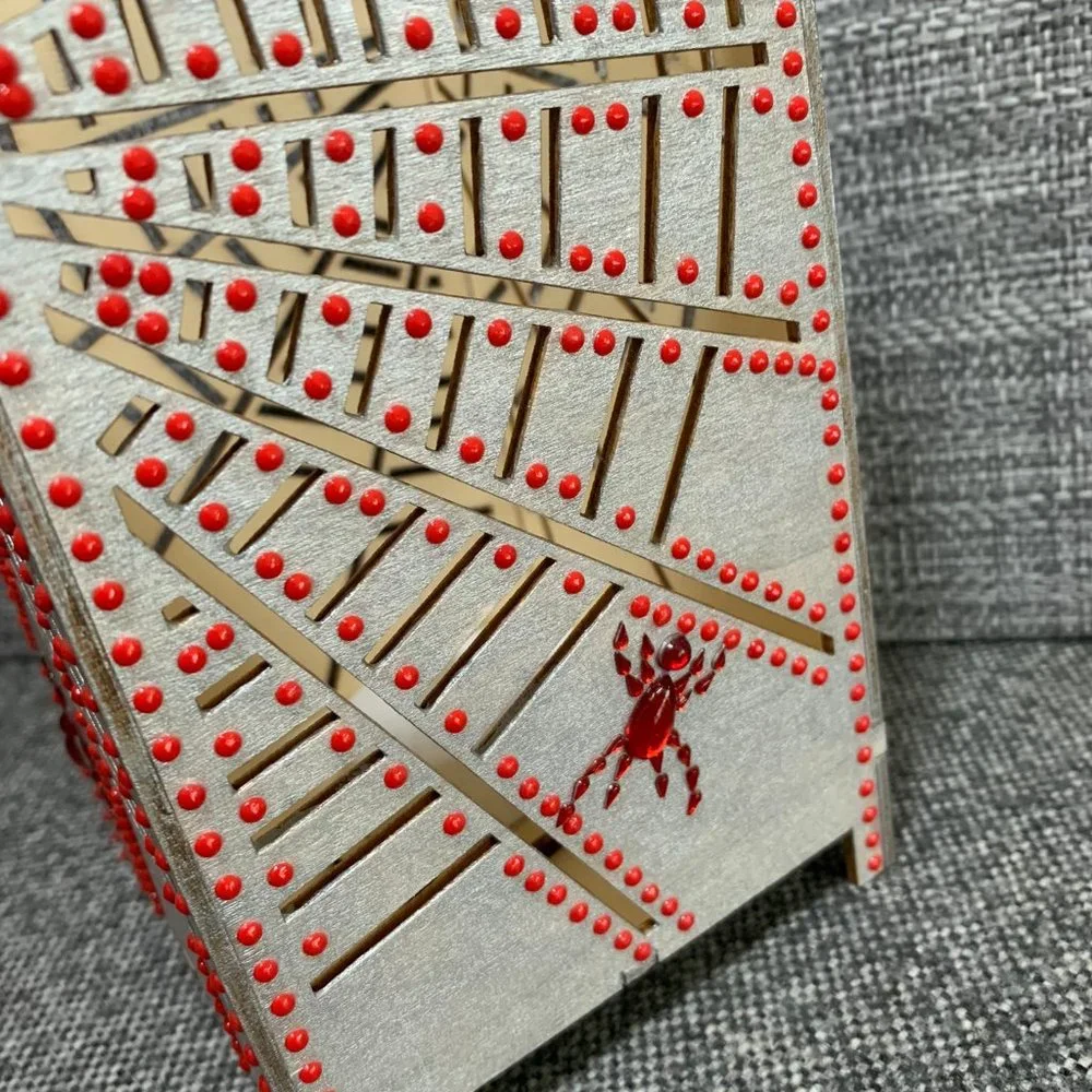 ⭐️Hand Painted Halloween Spiderweb Lantern